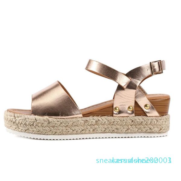 

wdhkun shoes 2020 summer women fashion solid color sandals buckle strap wedges platform peep toe sandals s03, Black