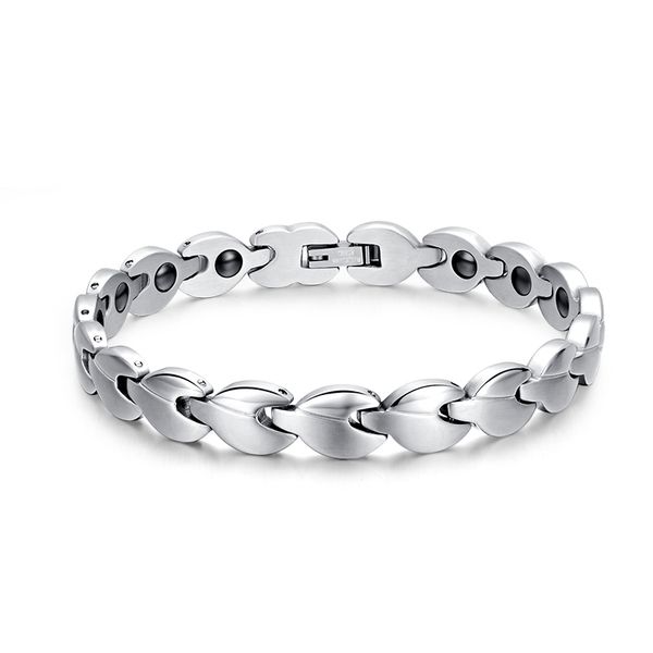

family bracelet stainless steel gift girl boy simple style, Black