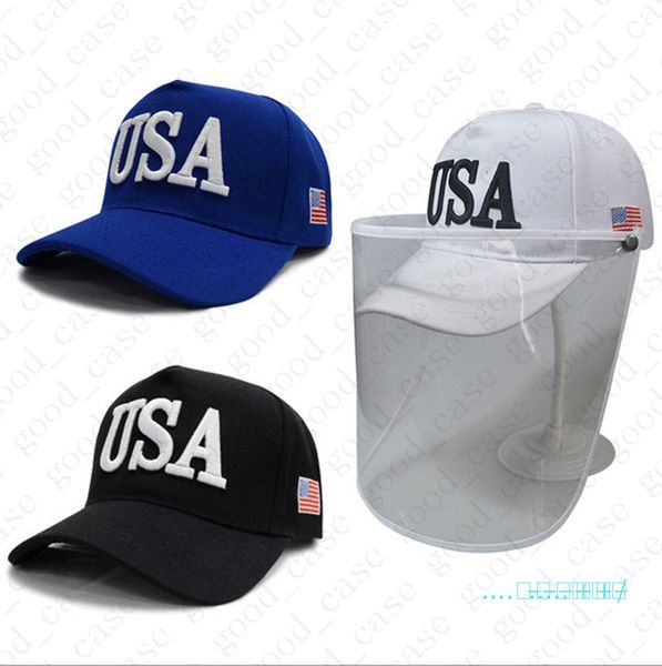 

donald trump baseball caps full face protective anti-uv mask usa flags outdoor sports windproof masks adjustable hats removable mask d42808, Silver
