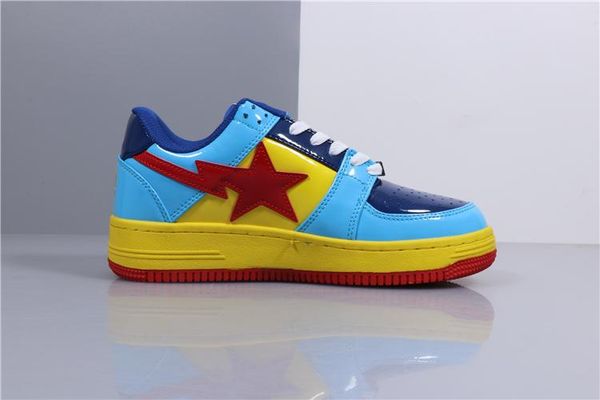 

2019 classical restoration skate shoes designer shoe footsoldier bapesta leather spliced mans womans casual shoes70, Black