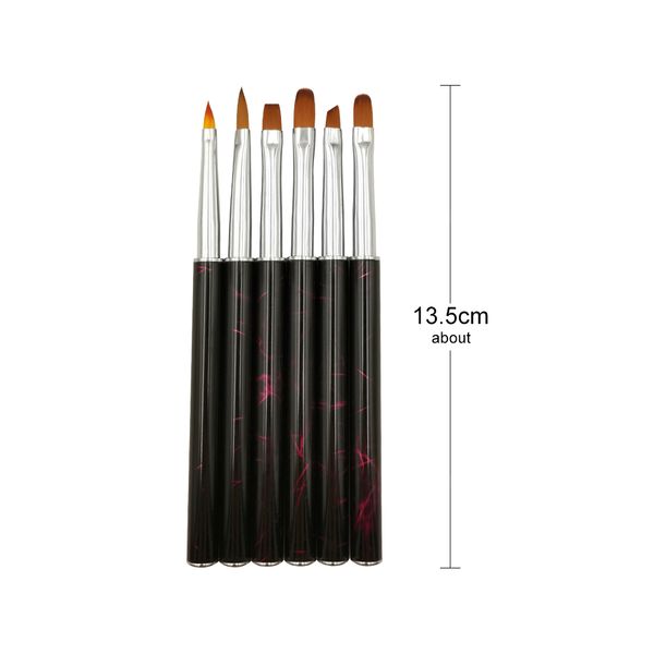 

6pcs nail brush set metal rod various light therapy pens make art painting easier suitable for professional salon or home use