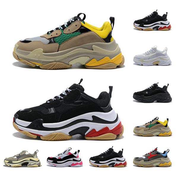 

2020 paris 17fw triple s casual for men women shoes fashion black yellow low old dad sneakers designers walking