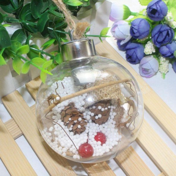 

transparent christmas ball led lights tress ornament plastic bauble xmas gifts present box decoration 8cm