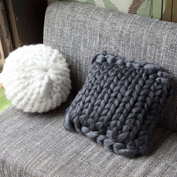 

decorative pillows cushions handmade knotted knot ball decorative sofa cushions simple for car home wool merino thick yarn plaid