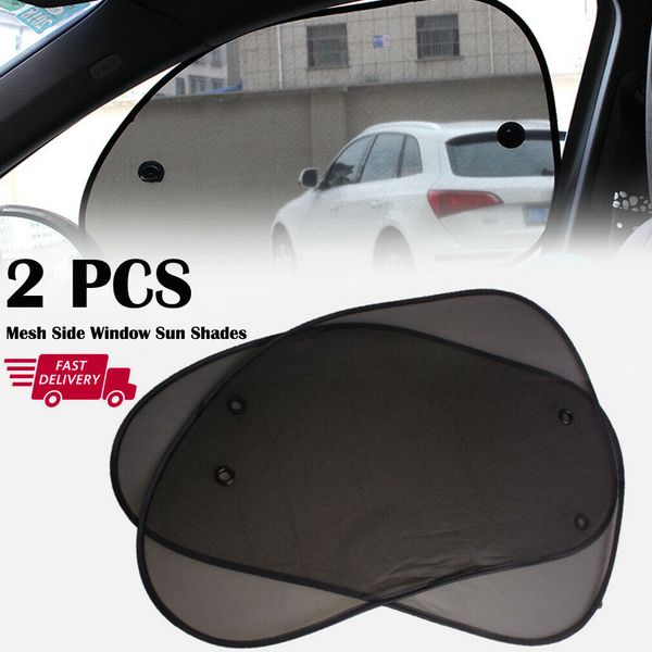 

2x car rear side window sun shade mesh suv uv protection large universal