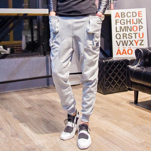 

new high fashion sports pants tide brand men's tide belt pants y088, Black