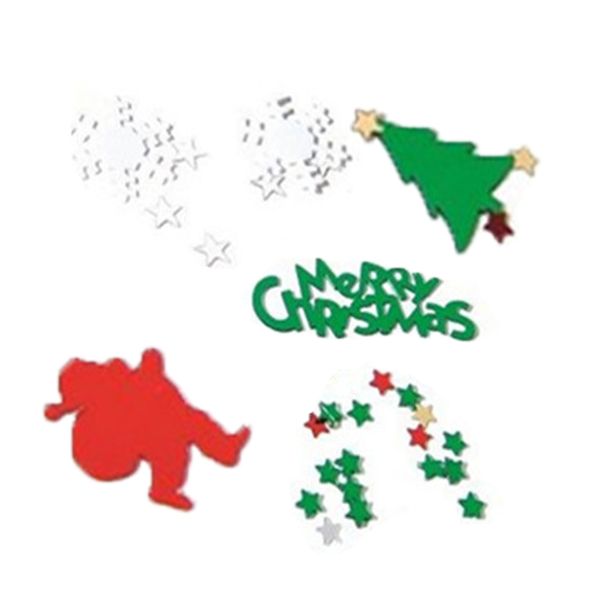

one bag christmas confetti colorful table confetti creative design christmas decoration set (colorful pentagram, snowflake, sant