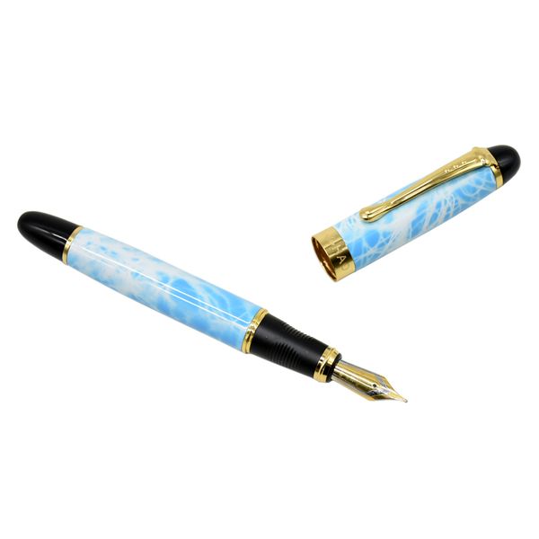 

1pcs classic business fountain pen gold trim iraurita tip medium writing ink pen office signature school calligraphy