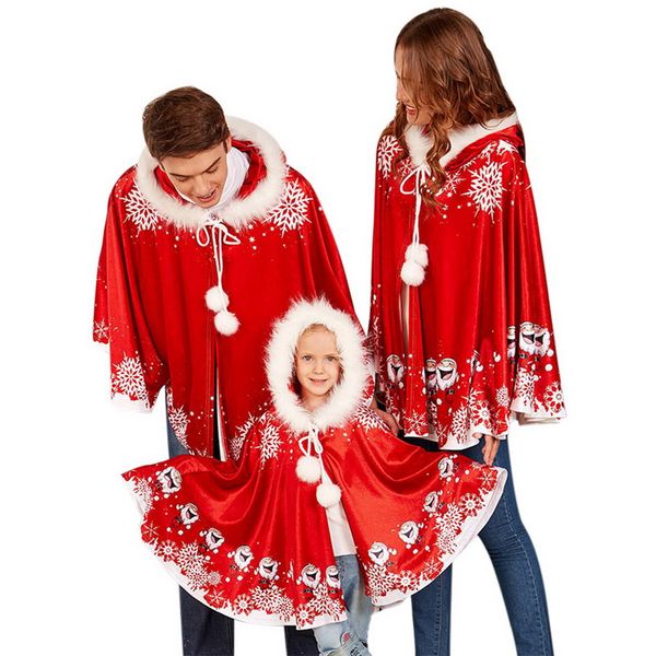 

christmas family clothing red shawl santa claus cartoon pattern clothing 2019 new fashion style, Blue;gray