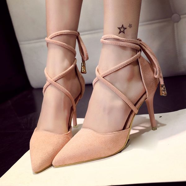 

summer gladiator women shoes fashion ladies sandals 2019 ladies ankle strap high heels shallow tied shoes, Black