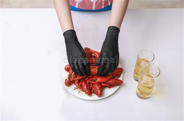 

glove disposable nitrile gloves food 100pcs protective gloves white l
