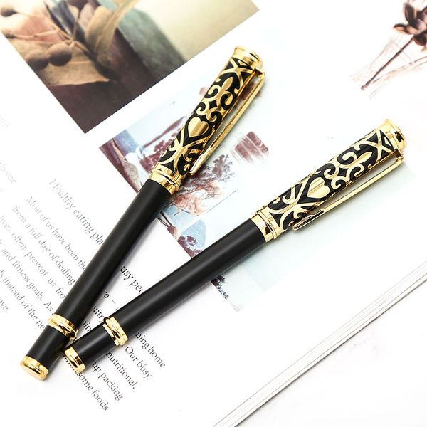 

metal black rollerball pen luxury business signature gel pens roller ball stationary school office supply personalisecustom logo