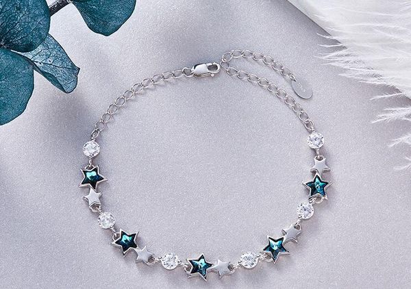 

ytf327 925 silver zircon girls wedding dress bracelet birthday party gift, Black