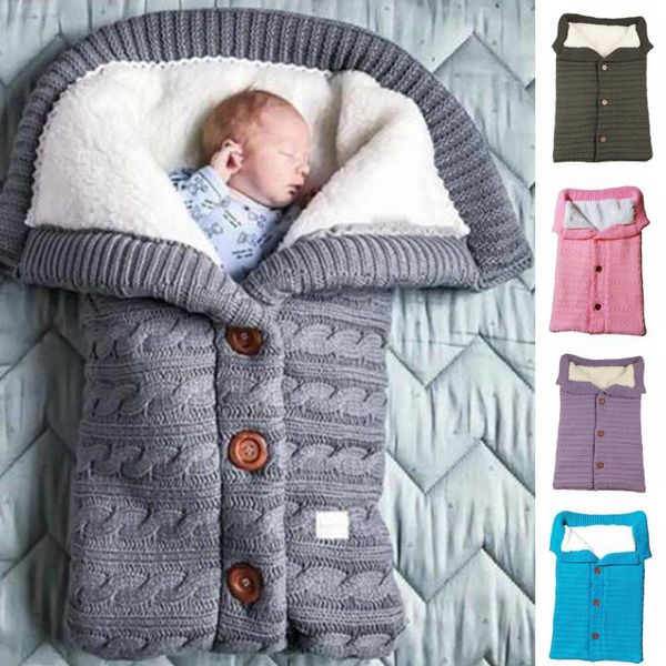 

newborn infant baby blanket knit crochet autumn winter warm warm swaddle wrap sleeping bag 0-12months