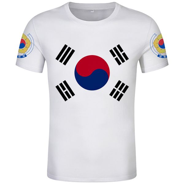 

korea south t shirt diy custom made name number t-shirt nation flag korean country college print p clothes, White;black