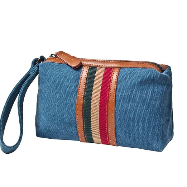 

men women korean fashion canvas vintage wrist bag travel cell mobile phone belt pouch purse pack waist bag men clutch