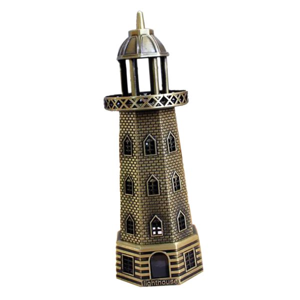 

modern architecture beacon lighthouse statue metal ornaments for home decor