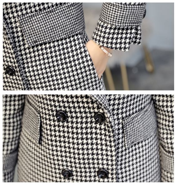 

2018 new fashion women woolen coats high-end elegant long slim women winter jacket royal coats&jackets plus size femininos m, Black