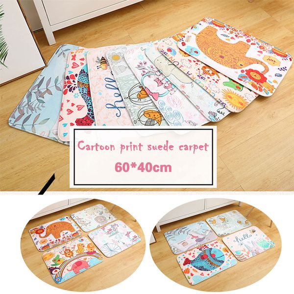 

cotton floor mat kitchen bathroom polyester 60x40cm colorful carpet ousehold water absorption anti-skid rug