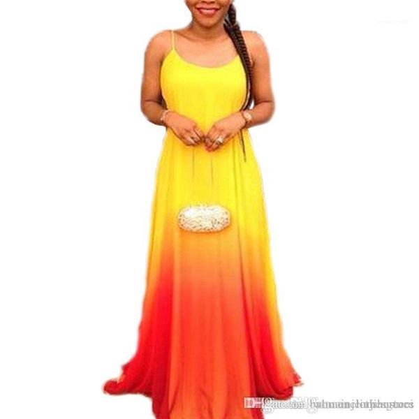 

dresses casual holiday floor length clothing fashion women contrast color dress summer designer spaghetti strap, Black;gray