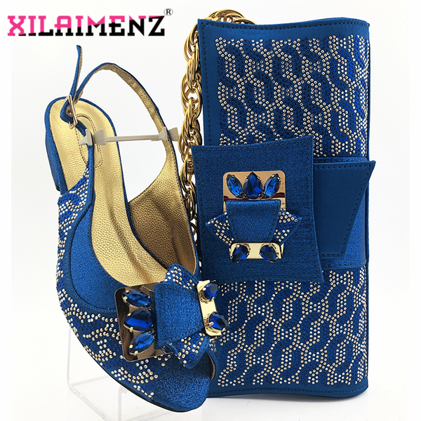 

2020 mature new coming cofortable shoes and bag to match set italian high heels party shoes and bag set for wedding, Black