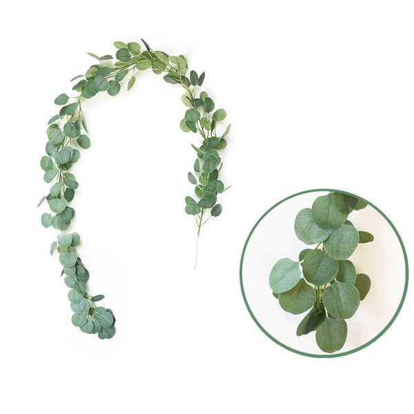 

2m artificial eucalyptus leaves vine fake greenery garland wedding party decor