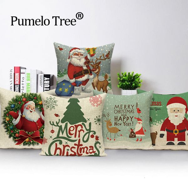 

с рождеством декор бросьте наволочку санта-клаус подушка диван elk наволочку прекрасных декоративные подушки чехлы cojin