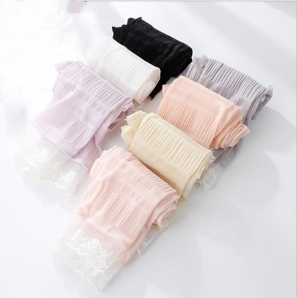 

fashion new thin summer lady lace sunscreen glove sleeve ice silk riding outdoor sports driving anti-ultraviolet ice sleeve, Blue;gray