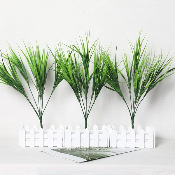 

1pc 42cm artificial plastic grass plants 7 forks fake plants wedding flower arrangement accessories home garden decoration