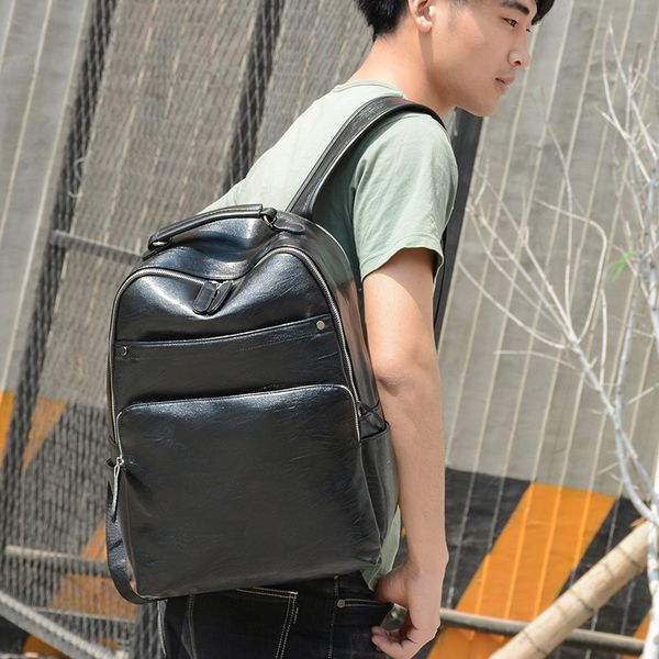 

2019 new retro pu waterproof backpack outdoor travel bulk backpack