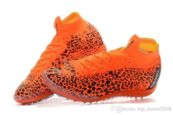 

orange leopard print soccer cleats ronaldo mercurial superfly kj vi 360 elite tf football boots turf original indoor soccer shoes