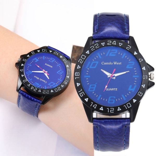 

men and women watch digital scale large dial female leather strap luxury personality quartz wristwatch leisure ladies watch 2019, Slivery;brown