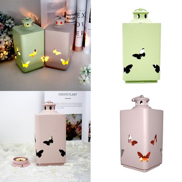 

2pcs retro style candle holder hallowed hanging lantern for bedroom dinner