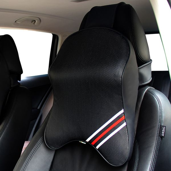 

1* 3d memory foam car pu leather neck pillow super soft memory foam auto seat cover head neck rest cushion headrest cloth pillow