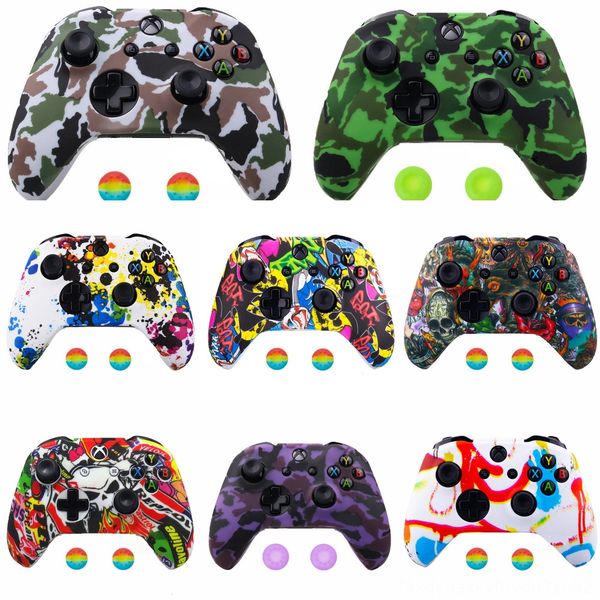 

iafyu soft silicone rubber protective case skin cover for microsoft 1 one xbox controller anti-slip case handle camo game accessories
