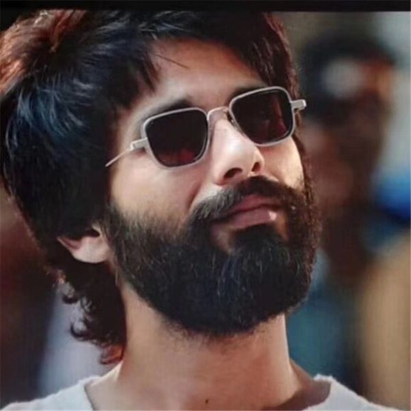 

new metal uv400 sunglasses star kabir singh indian film aviation men's sunglasses square cool shade classic brand ladies glasses, Blue