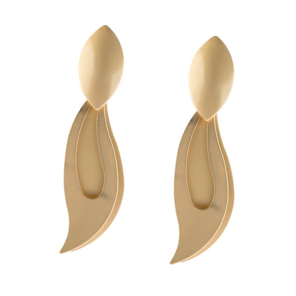 

2x silvery salix leaf eardrop women stage jewelry lady new year present, Golden