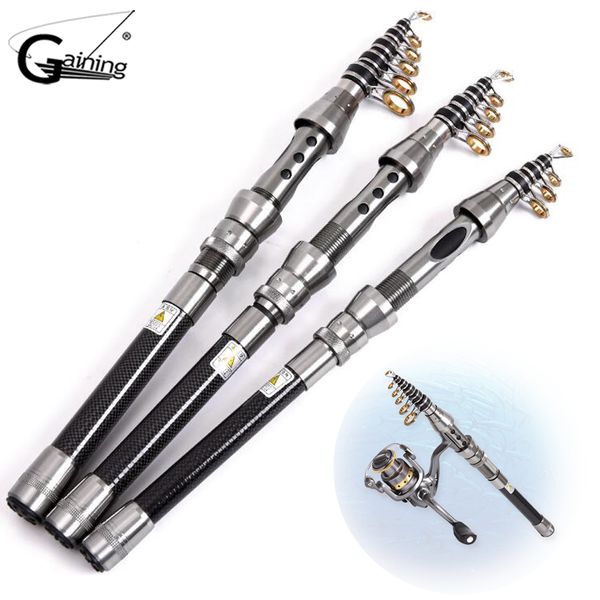 

telescopic fishing rod portable spinning rod pole travel sea boat rock fishing rod carbon fiber fishing pole