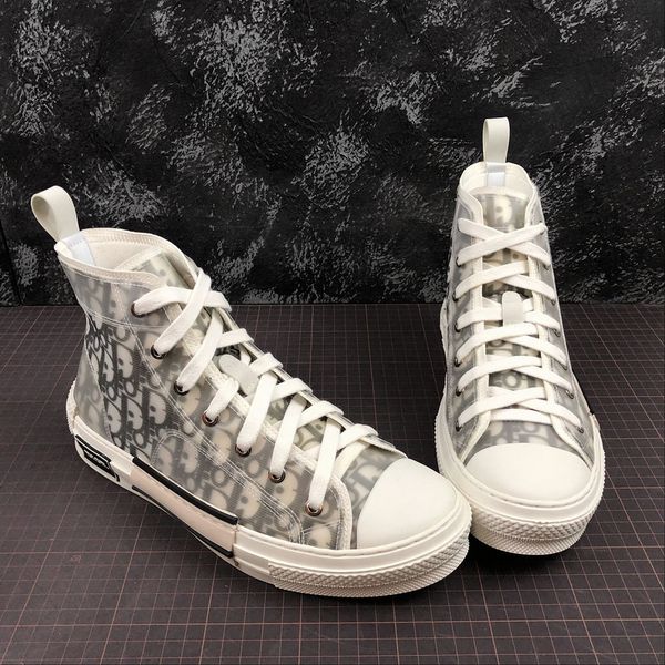 

новые цветы печати b23 high top canvas sneaker дизайнер женская обувь мужская тапки люкс повседневная обувь lace-up звезда моды b23 обувь, Blue;gray