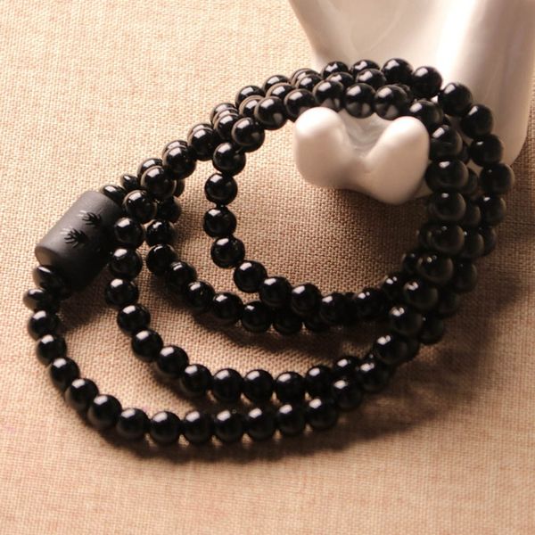 

new crystal black obsidian bead dragon phoenix strand bracelet for men women couples lovers totem buddha lucky amulet jewelry