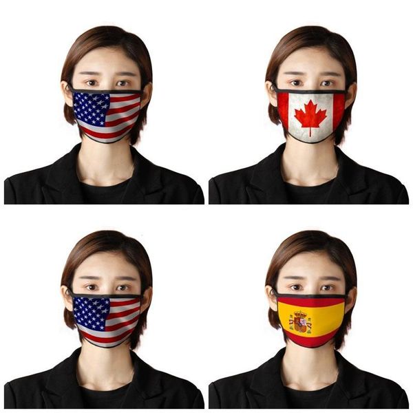

взрослый антипылевым лица маски сша япония канада флаг печать анти капелька защита респиратор mascherine uvproof рот маска 2 7br e19
