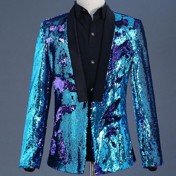 

men's shiny gold glitter glitter embellished blazer jacket men's nightclub blazers wedding party blazers stage party, White;black