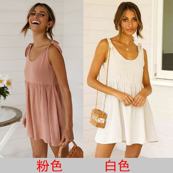 

дамы случайные женщина одежда летние платья женщин дизайнер платья круглый воротник узел среднего юбка женская одежда плюс размер юбки для ж, Black;gray