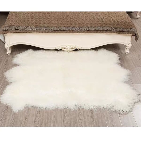 

cx-d-76 soft long hair mongolian lamb fur mat rug blanket bedroom fur carpet chair cover