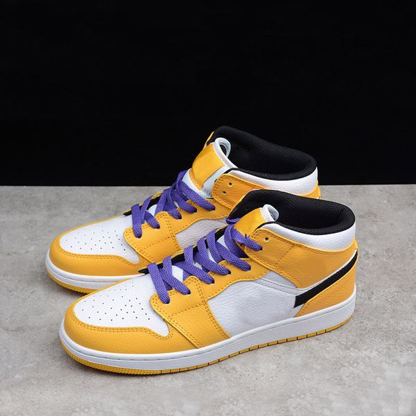 

эйджей 1 ог высокого баскетбол обувь средний юв лейкерс роскошные университет золото/черный-бледно-цвета слоновой кости-суд фиолетовый-парус