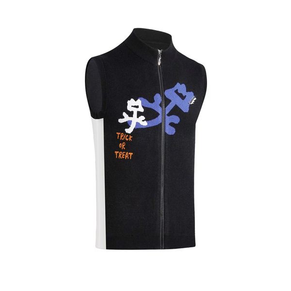 

swirling new golf sweater vest knit jacket small flower rabbit velvet golf zipper warm sleeveless jacket ing