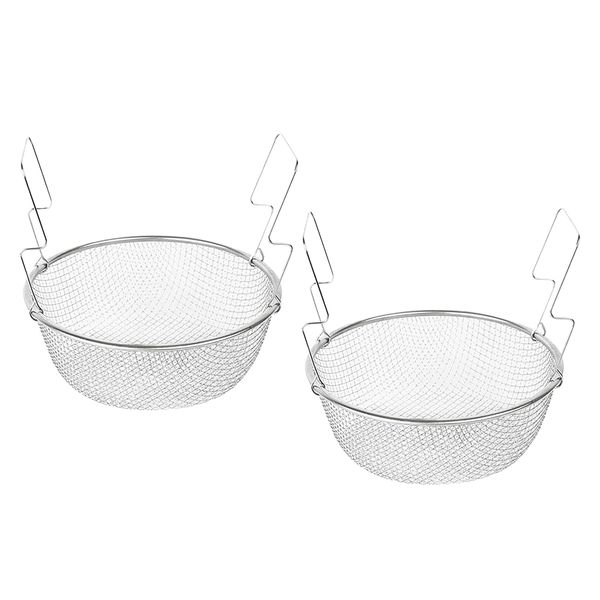 

2x stainless fine mesh strainer kitchen colander sieve sifter round 18cm