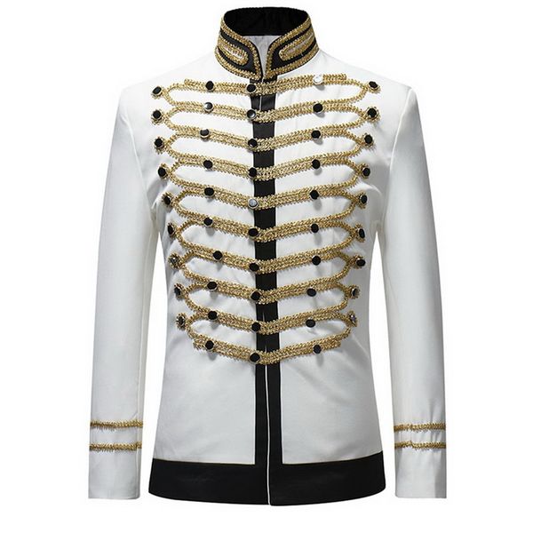 

men car flower performance dress jackets men clothing classic stage costumes casual suit jacket formal suit coat party suits, White;black