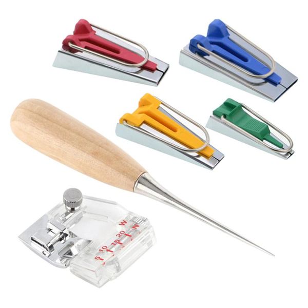 

6pcs colorful sewing tape maker household sewing machine tool kit binding tape maker accessary for machines, Black
