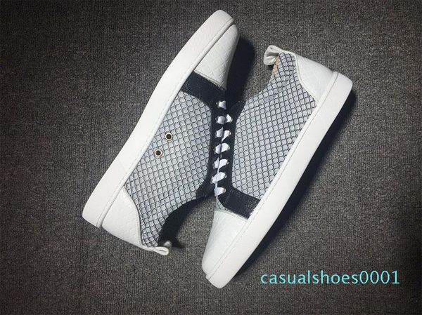 

men red bottoms shoe for men brand designer low fashion studded spikes flats casual bottom sneakers zapatillas des chaussuresac01, Black